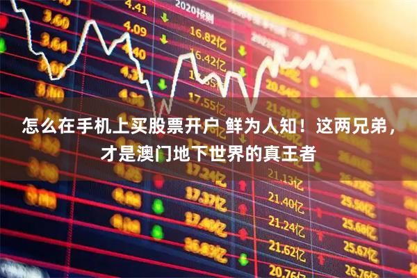 怎么在手机上买股票开户 鲜为人知！这两兄弟，才是澳门地下世界的真王者